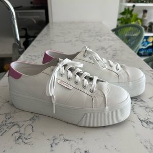 Superga Nappa Heeltab Platform Sneakers